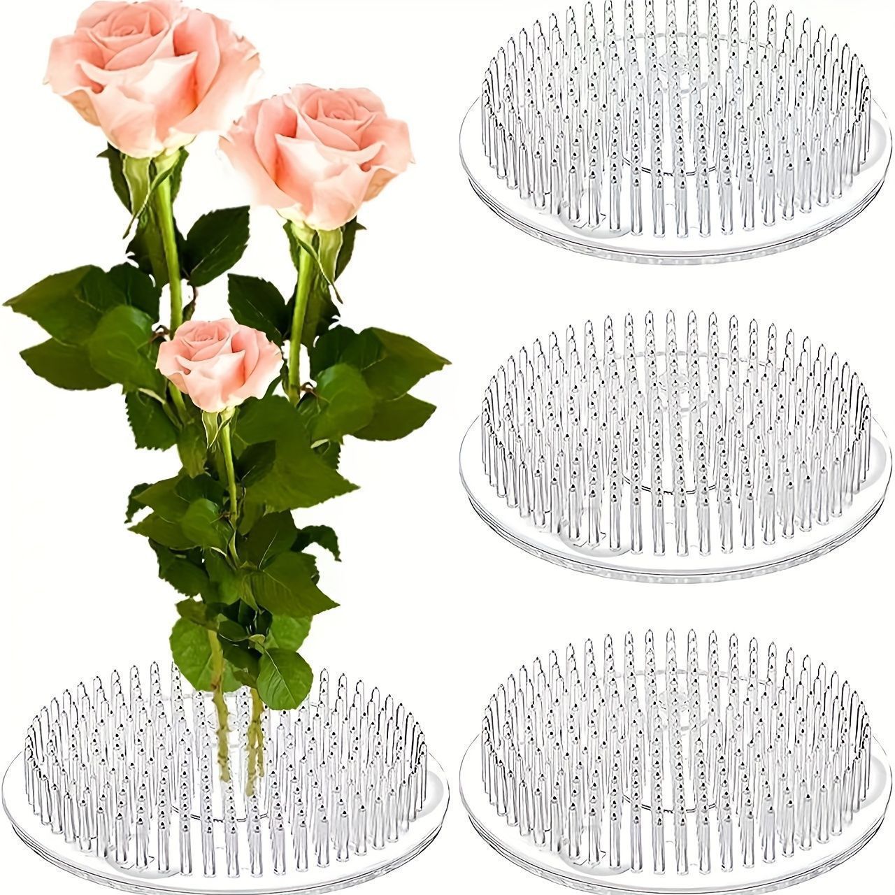 Florist Supply Vases - Yuvarlak İkebana Sap Tutucu Vantuzlu Şeffaf