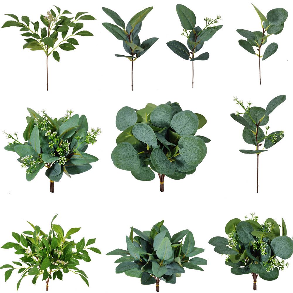 Florist Supply Bulk - 1/10 adet yapay bitki okaliptüs yaprakları