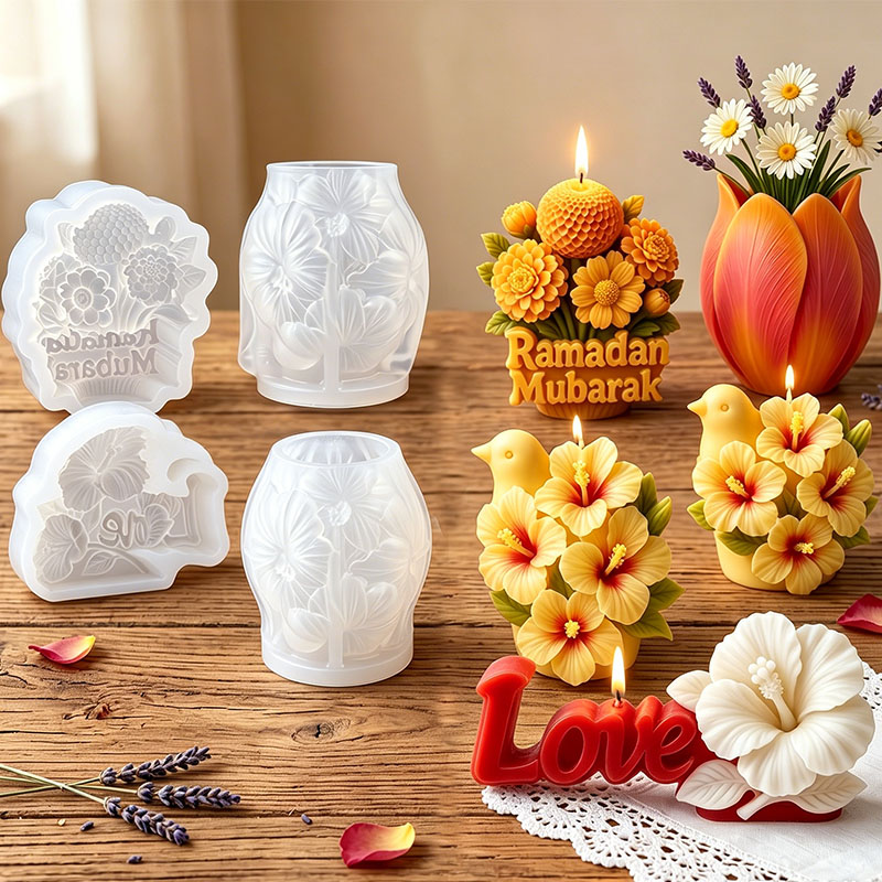 Florist Supply Vases - 3D Çiçek Mum Silikon Kalıbı Düğün